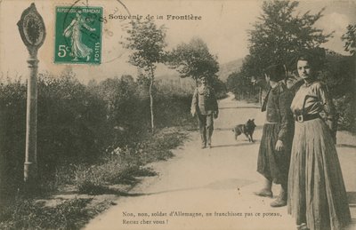 Souvenir de la frontière franco-allemande. Carte postale envoyée en 1913. - French Photographer