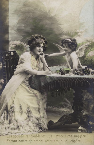 Femme et un enfant déguisé en chérubin - French Photographer