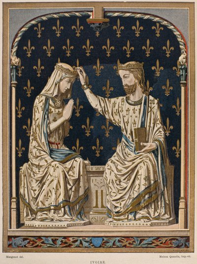 Couronnement de la Vierge du 14ème siècle, ivoire du Louvre, illustration du Dictionnaire de l