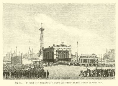 28 juillet 1840, translation des cendres des victimes des trois journées de Juillet 1830 - French School