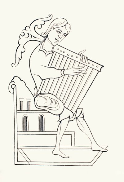 Un musicien du IXe siècle jouant d
