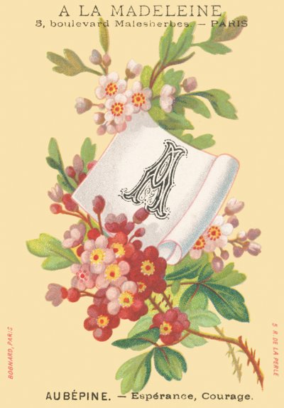 A: aubépine - espérance, courage - French School