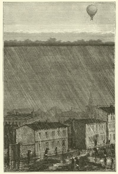 Un ballon au-dessus de la pluie - French School