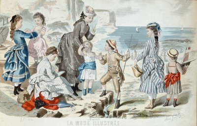 Une plage en Normandie, 1875 - French School