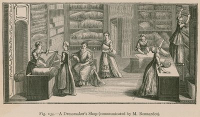 Une boutique de couturière (communiqué par M. Bonnardot) - French School