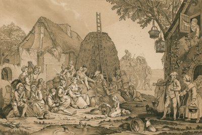 Une cour de ferme - French School