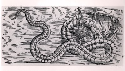 Un serpent de mer géant - French School