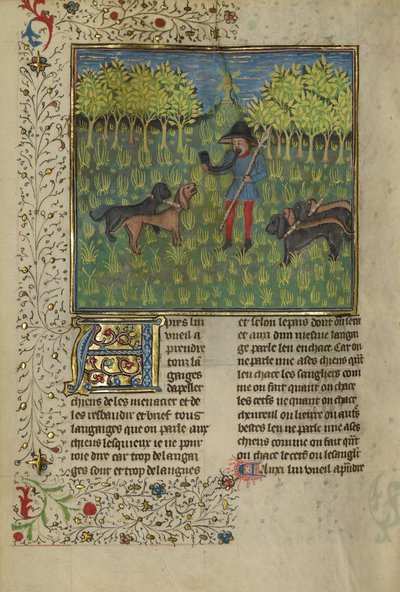 Un chasseur entraînant des chiens à répondre à l