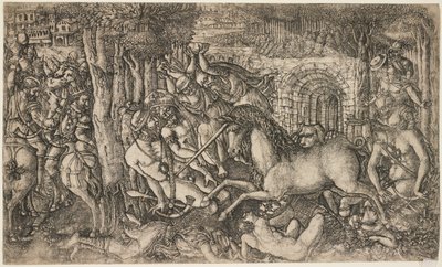 Un roi poursuivi par une licorne, c.1547 - French School
