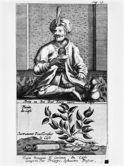Un pot pour faire du café, illustration de Traité Nouveau et Curieux du Café, du Thé et du Chocolat par Philippe Sylvestre Dufour, La Haye, publié en 1693 - French School