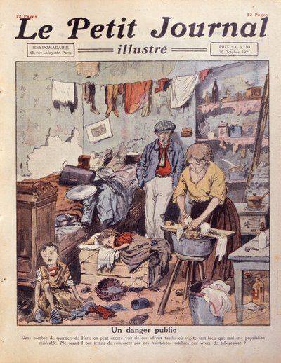 Un bidonville à Paris, illustration du Petit Journal, 30 octobre 1921 - French School