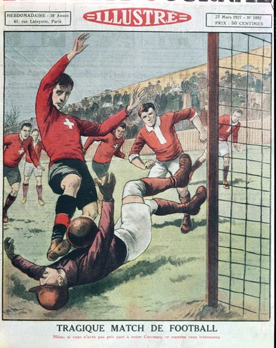 Un match de football tragique, de Le Petit Journal, 27 mars 1927 - French School