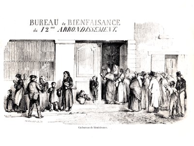 Un bureau de bienfaisance dans le 12e arrondissement de Paris, vers 1870 - French School