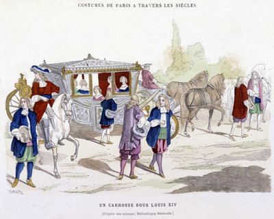 Une calèche sous Louis XIV - dans "Paris à travers les siècles" par H. Gourdon de Genouillac - French School