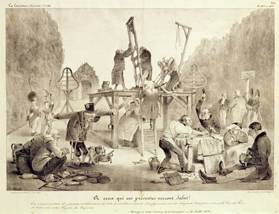 A ceux qui ses présentes verront, salut!, planches 406 et 407, no.194, La Caricature, imprimé par Delaunois - French School