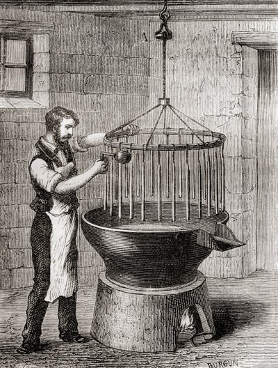 Un chandellier fabriquant des bougies au 19ème siècle, de 