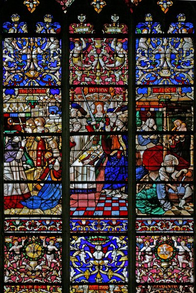 Un détail de la fenêtre w30, la fenêtre panégyrique de Saint Romain - French School