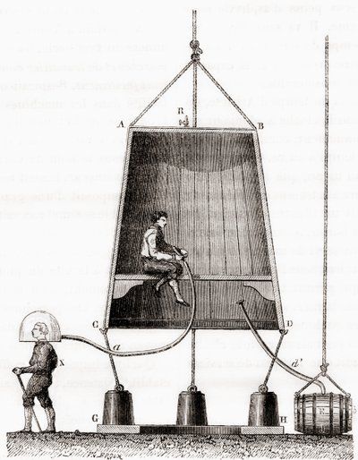 Une cloche de plongée construite par Halley en 1691, de 