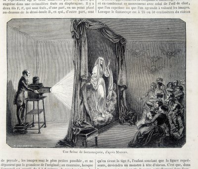Une scène de fantasmagorie par projection - dans "Magasin pittoresque" - French School