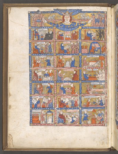 Miniature pleine page des arts et des sciences de Li Livres dou Tresor par Brunetto Latini - French School