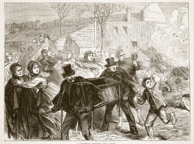 Un enterrement pendant le siège, mars 1871, illustration de l
