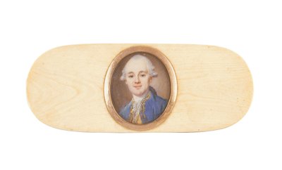 Un gentilhomme, dit être Sir Robert Ainslie, Bt., intégré dans le couvercle d