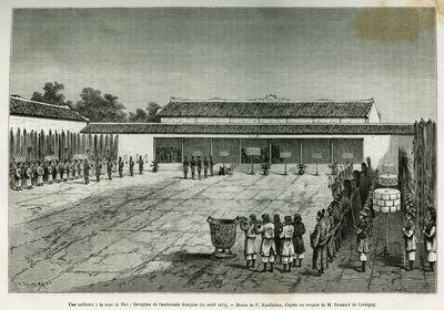 Une audience à la cour de Hué (Vietnam), réception de l