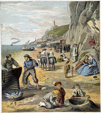 À la plage - dans "Store des petits enfants : en vacances", éd. Hachette, n.d., vers 1900 - French School