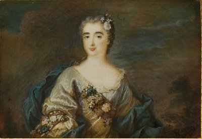 Une dame appelée Louise-Jeanne de Durfot, Duchesse de Mazarin et de la Meilleraye, vers 1750 - French School
