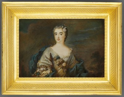 Une dame appelée Louise-Jeanne de Durfot, Duchesse de Mazarin et de la Meilleraye, vers 1750 - French School