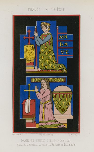 Une noble femme et une jeune noble - French School