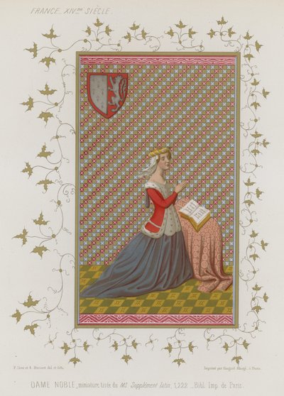 Une noble femme en prière - French School