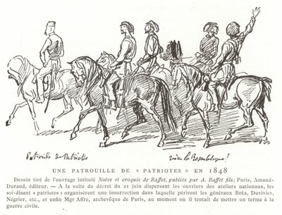Une patrouille de patriotes, France, 1848 - French School