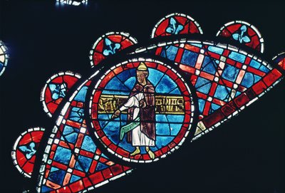 Un prophète, détail de la rosace nord, vers 1223 - French School