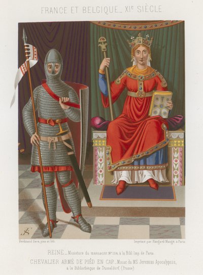 Une reine et un chevalier - French School