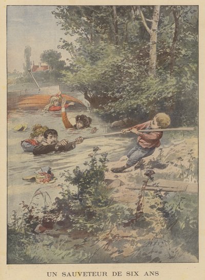 Un sauveur de six ans (lithographie couleur) - French School