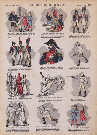 Une histoire de fantômes (lithographie en couleur) - French School