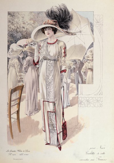 Robe de ville, des Grandes Modes de Paris - French School