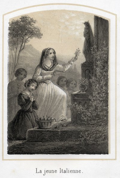 Une jeune Italienne très pieuse rend hommage à la Vierge Marie en lui offrant une branche d