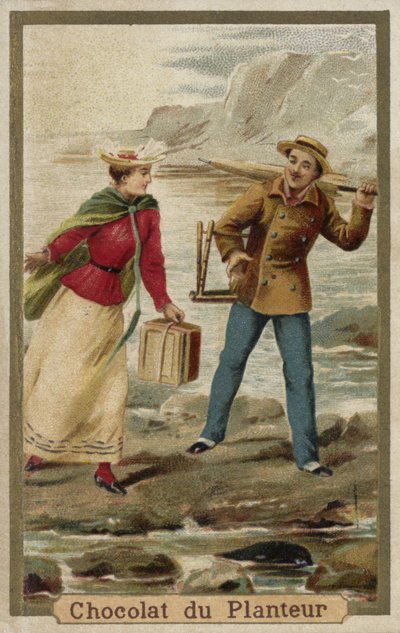 Une promenade au bord de la mer - French School