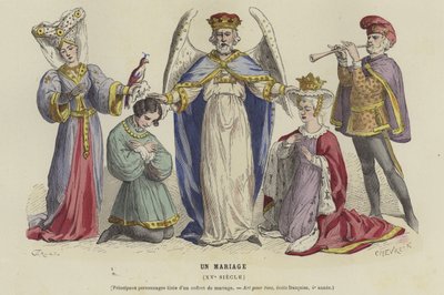 Un mariage, 15ème siècle - French School