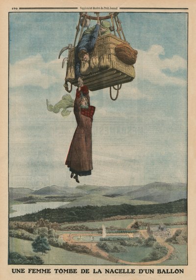 Une femme tombant de la gondole d