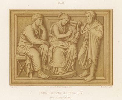 Une femme jouant de la lyre - French School