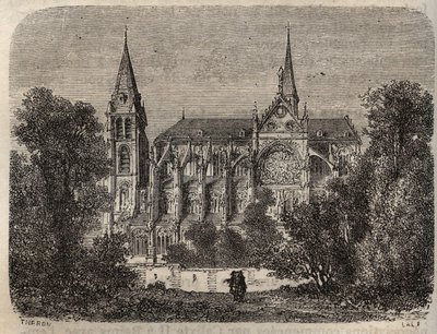 Abbaye Saint-Victor de Paris, fondée au 12e siècle - gravure dans 