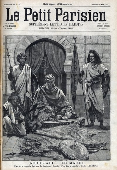 Palais Abdul-Ahi (Abdulahi) à Ombduram sur les rives du Nil à Mahdi. Gravure dans "Le Petit Parisien" - French School