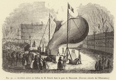 Accident arrivé au ballon de M. Kirsch dans le parc de Monceaux - French School