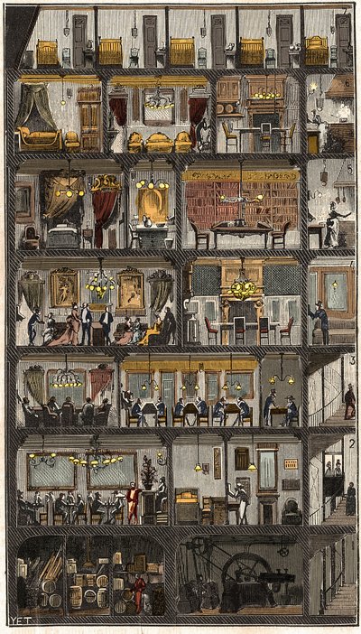 Logement à Paris - Coupe transversale d