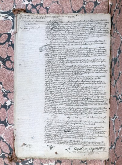 Récit de la confrontation entre la comtesse de la Motte et Cagliostro lors du procès concernant le collier de la reine, 24 mai 1786 - French School