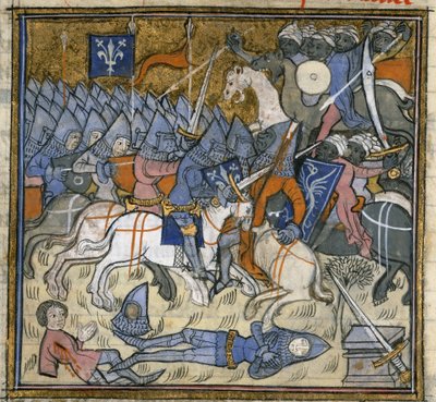 Croisés combattant les Sarrasins, illustration des 
