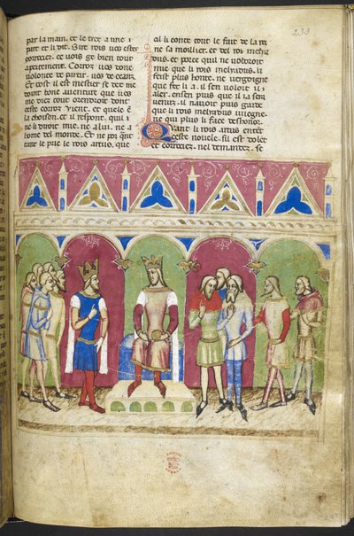 Add. MS 12228, f.223, Roman du Roy Meliadus de Leonnoys, c.1352 (parchemin) - French School